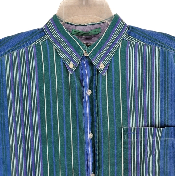 Vtg McIntosh Seymoor Shirt Mens L Button Down Multicolor Striped Pockets Cotton - Picture 4 of 14